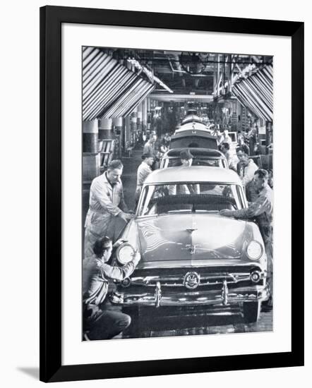 Ford Motor Company Assembly Line, C.1955-null-Framed Photographic Print