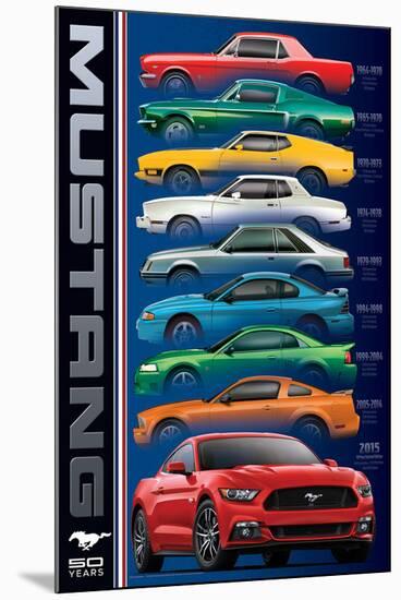 Ford: Mustang- 50 Years 9 Types-null-Mounted Poster