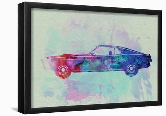 Ford Mustang Watercolor 1-NaxArt-Framed Poster