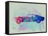 Ford Mustang Watercolor 1-NaxArt-Framed Stretched Canvas