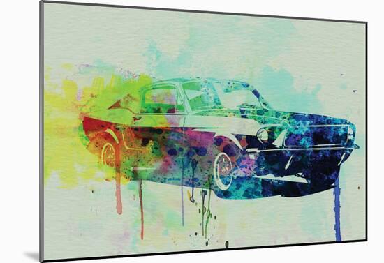 Ford Mustang Watercolor 2-NaxArt-Mounted Poster