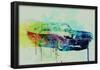 Ford Mustang Watercolor 2-NaxArt-Framed Poster