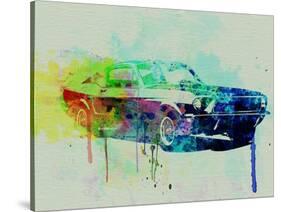 Ford Mustang Watercolor 2-NaxArt-Stretched Canvas