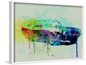 Ford Mustang Watercolor 2-NaxArt-Framed Art Print