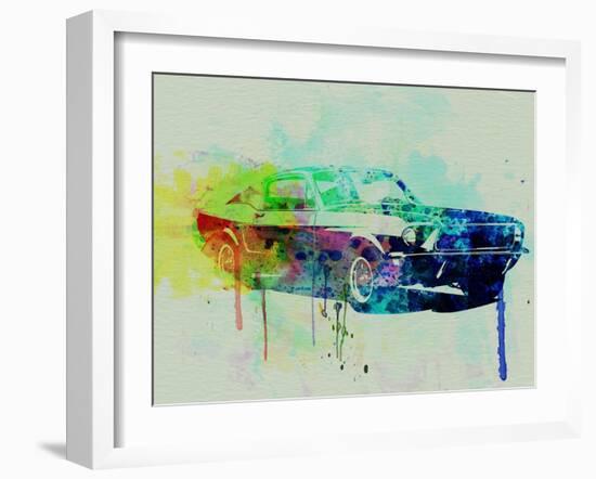 Ford Mustang Watercolor 2-NaxArt-Framed Art Print