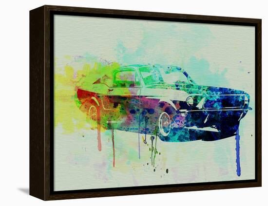 Ford Mustang Watercolor 2-NaxArt-Framed Stretched Canvas