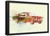 Ford Mustang Watercolor-NaxArt-Framed Poster