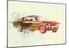 Ford Mustang Watercolor-NaxArt-Mounted Poster