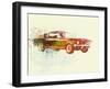 Ford Mustang Watercolor-NaxArt-Framed Art Print