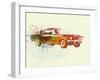 Ford Mustang Watercolor-NaxArt-Framed Art Print