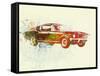 Ford Mustang Watercolor-NaxArt-Framed Stretched Canvas