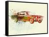 Ford Mustang Watercolor-NaxArt-Framed Stretched Canvas