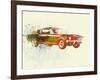 Ford Mustang Watercolor-NaxArt-Framed Art Print