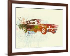 Ford Mustang Watercolor-NaxArt-Framed Art Print