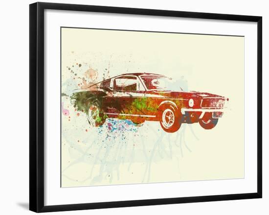 Ford Mustang Watercolor-NaxArt-Framed Art Print