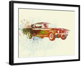 Ford Mustang Watercolor-NaxArt-Framed Art Print