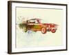 Ford Mustang Watercolor-NaxArt-Framed Art Print