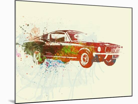 Ford Mustang Watercolor-NaxArt-Mounted Art Print