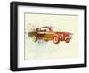 Ford Mustang Watercolor-NaxArt-Framed Art Print