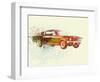 Ford Mustang Watercolor-NaxArt-Framed Art Print