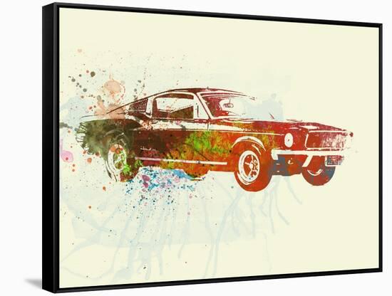 Ford Mustang Watercolor-NaxArt-Framed Stretched Canvas