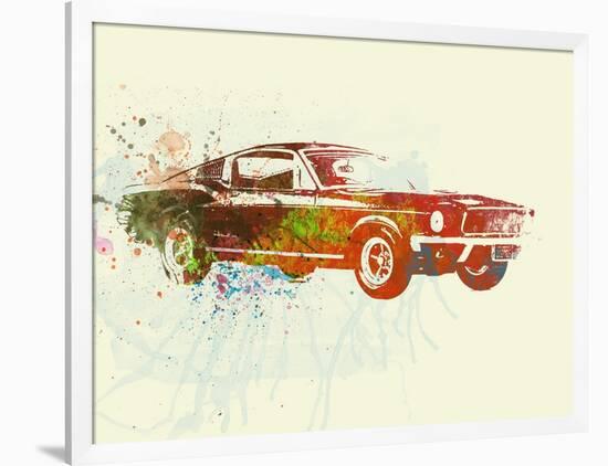 Ford Mustang Watercolor-NaxArt-Framed Art Print