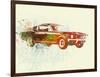 Ford Mustang Watercolor-NaxArt-Framed Art Print