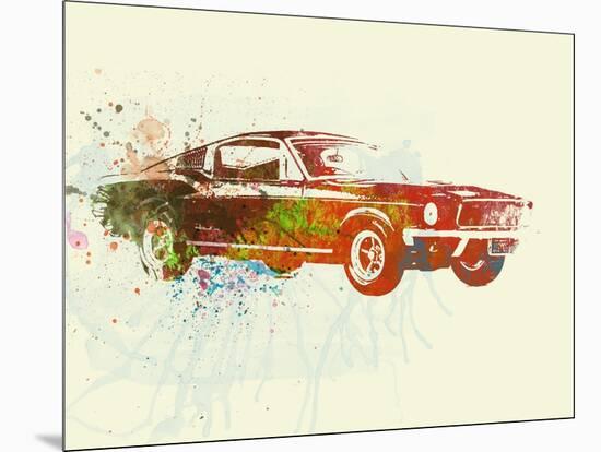 Ford Mustang Watercolor-NaxArt-Mounted Art Print