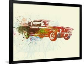 Ford Mustang Watercolor-NaxArt-Framed Art Print