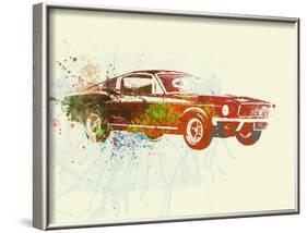 Ford Mustang Watercolor-NaxArt-Framed Art Print