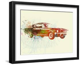 Ford Mustang Watercolor-NaxArt-Framed Art Print