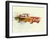 Ford Mustang Watercolor-NaxArt-Framed Art Print