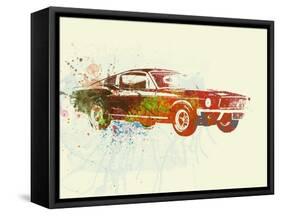 Ford Mustang Watercolor-NaxArt-Framed Stretched Canvas