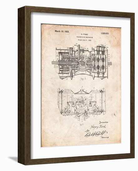 Ford Railcar Transmission Gearing 1925 Patent Print-Cole Borders-Framed Art Print