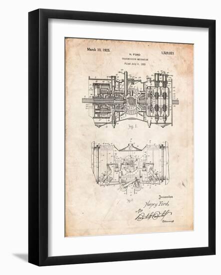 Ford Railcar Transmission Gearing 1925 Patent Print-Cole Borders-Framed Art Print