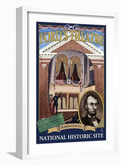 Ford's Theatre National Site - Washington, DC-Lantern Press-Framed Art Print