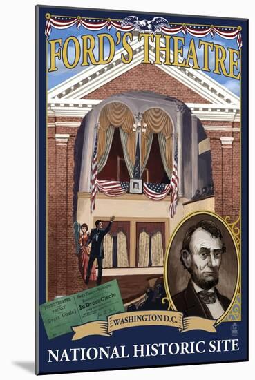 Ford's Theatre National Site - Washington, DC-Lantern Press-Mounted Art Print