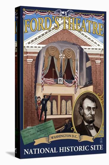 Ford's Theatre National Site - Washington, DC-Lantern Press-Stretched Canvas