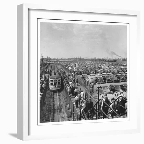 Ford Workers Leaving the Ford Motor Company's River Rouge Plant-Walker Evans-Framed Photographic Print