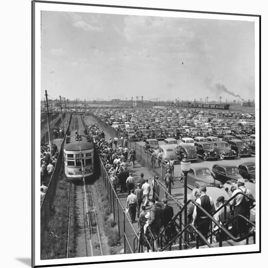 Ford Workers Leaving the Ford Motor Company's River Rouge Plant-Walker Evans-Mounted Photographic Print