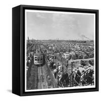 Ford Workers Leaving the Ford Motor Company's River Rouge Plant-Walker Evans-Framed Stretched Canvas