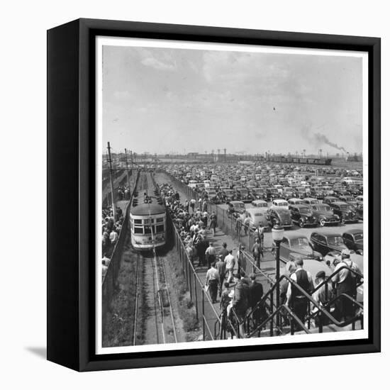 Ford Workers Leaving the Ford Motor Company's River Rouge Plant-Walker Evans-Framed Stretched Canvas