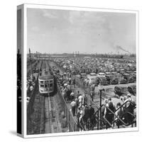 Ford Workers Leaving the Ford Motor Company's River Rouge Plant-Walker Evans-Stretched Canvas