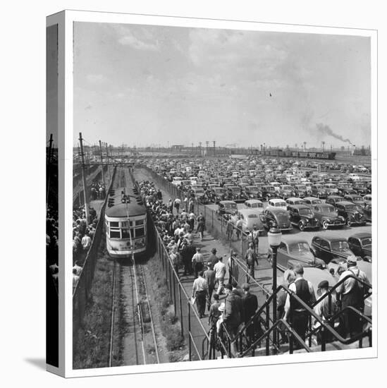 Ford Workers Leaving the Ford Motor Company's River Rouge Plant-Walker Evans-Stretched Canvas