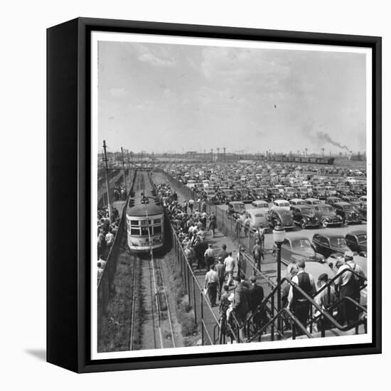 Ford Workers Leaving the Ford Motor Company's River Rouge Plant-Walker Evans-Framed Stretched Canvas