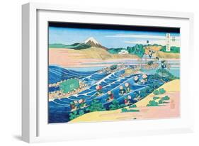 Fording the River-Katsushika Hokusai-Framed Premium Giclee Print