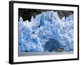 Fords Terror Wilderness Iceberg and Waterfall in Fjord, Tracy Arm, Inside Passage, Alaska, USA-Paul Souders-Framed Photographic Print