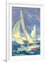 Fore-Deck Man, Yacht Racing-null-Framed Art Print