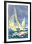 Fore-Deck Man, Yacht Racing-null-Framed Art Print