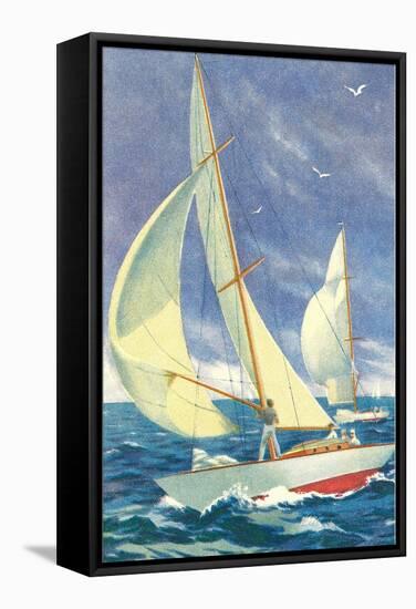 Fore-Deck Man, Yacht Racing-null-Framed Stretched Canvas